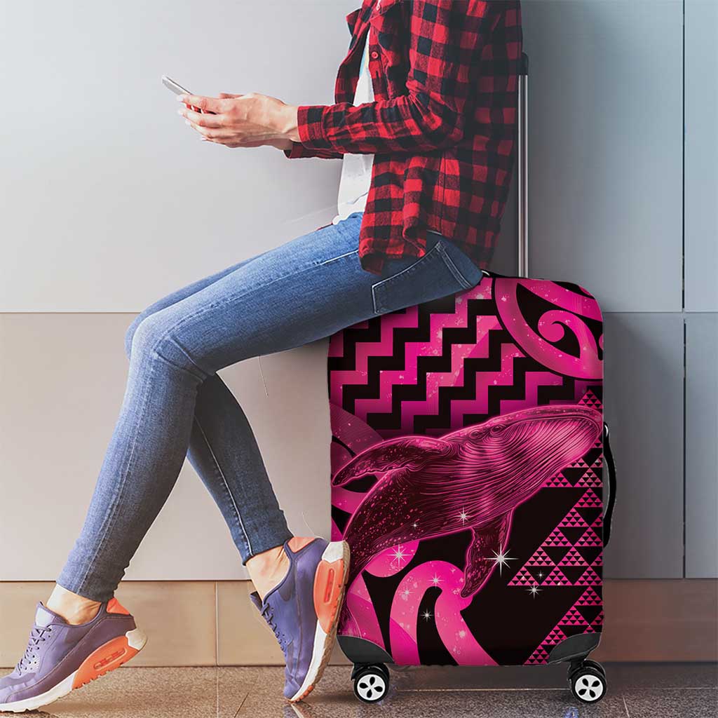 Humpback Whale Matariki New Zealand Luggage Cover NZ Maori Paikea Poutama Luxury Pink LT14 - Polynesian Pride