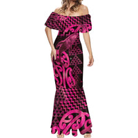 Humpback Whale Matariki New Zealand Mermaid Dress NZ Maori Paikea Poutama Luxury Pink LT14 - Polynesian Pride