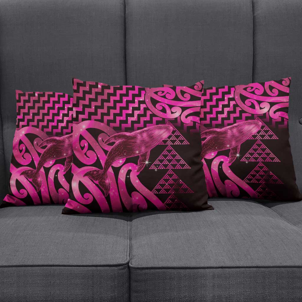Humpback Whale Matariki New Zealand Pillow Cover NZ Maori Paikea Poutama Luxury Pink LT14 - Polynesian Pride