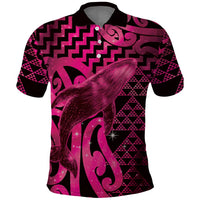 Humpback Whale Matariki New Zealand Polo Shirt NZ Maori Paikea Poutama Luxury Pink LT14 Pink - Polynesian Pride