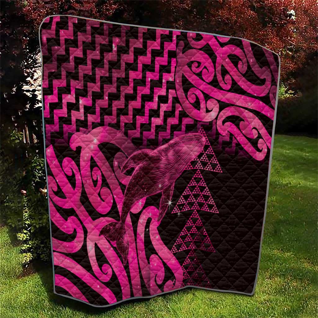 Humpback Whale Matariki New Zealand Quilt NZ Maori Paikea Poutama Luxury Pink LT14 - Polynesian Pride