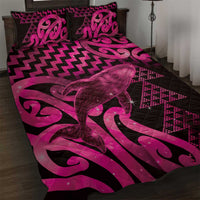 Humpback Whale Matariki New Zealand Quilt Bed Set NZ Maori Paikea Poutama Luxury Pink LT14 Pink - Polynesian Pride