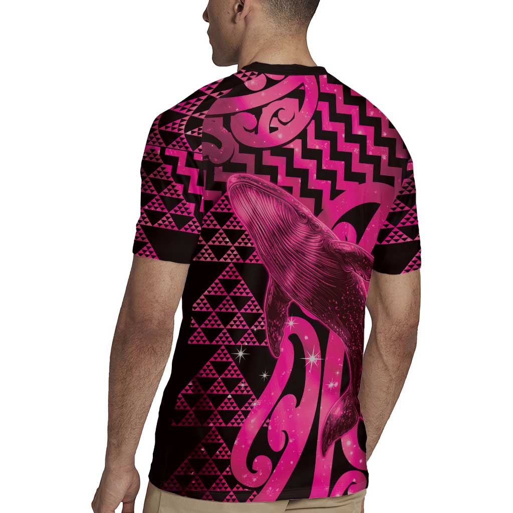 Humpback Whale Matariki New Zealand Rugby Jersey NZ Maori Paikea Poutama Luxury Pink LT14 - Polynesian Pride