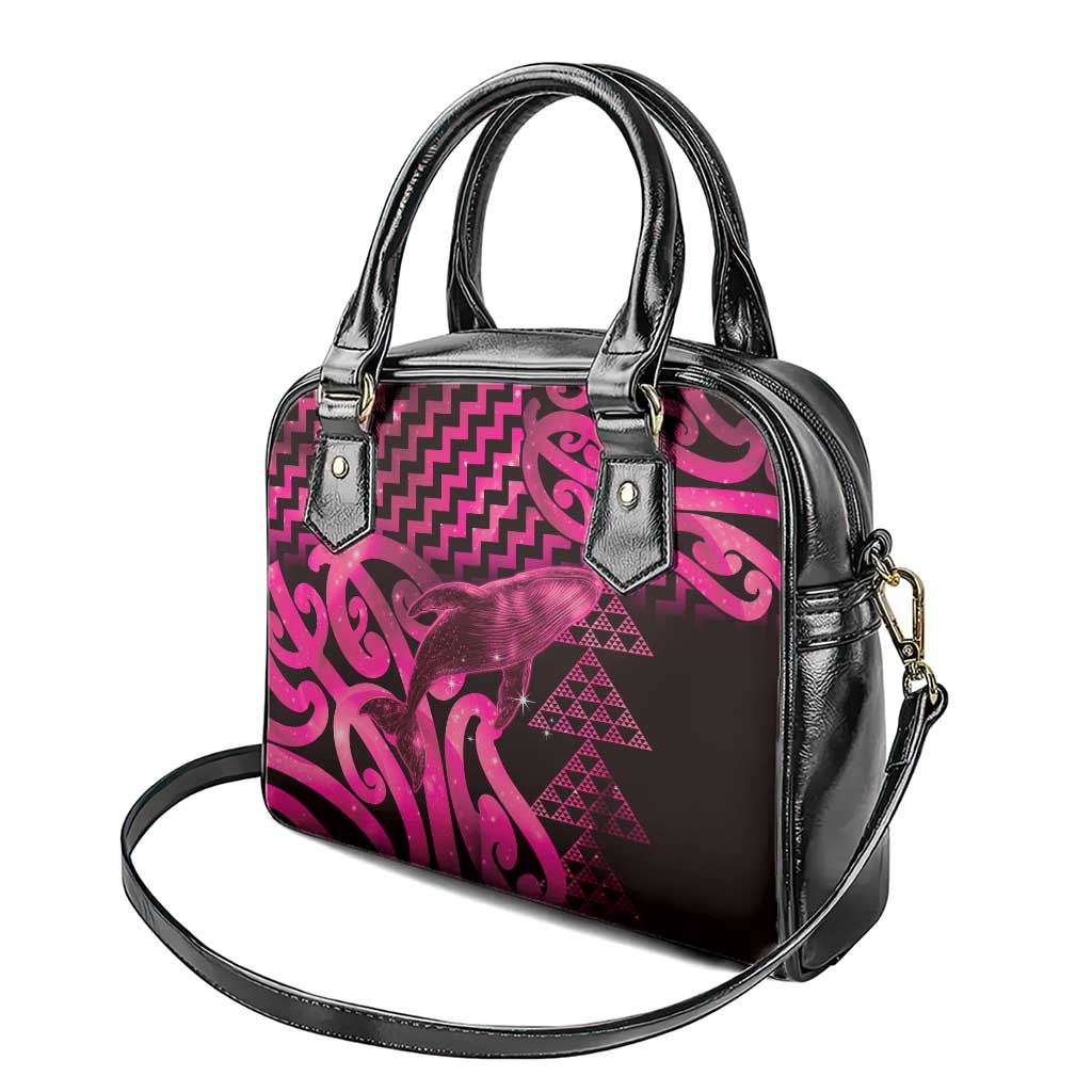 Humpback Whale Matariki New Zealand Shoulder Handbag NZ Maori Paikea Poutama Luxury Pink LT14 - Polynesian Pride