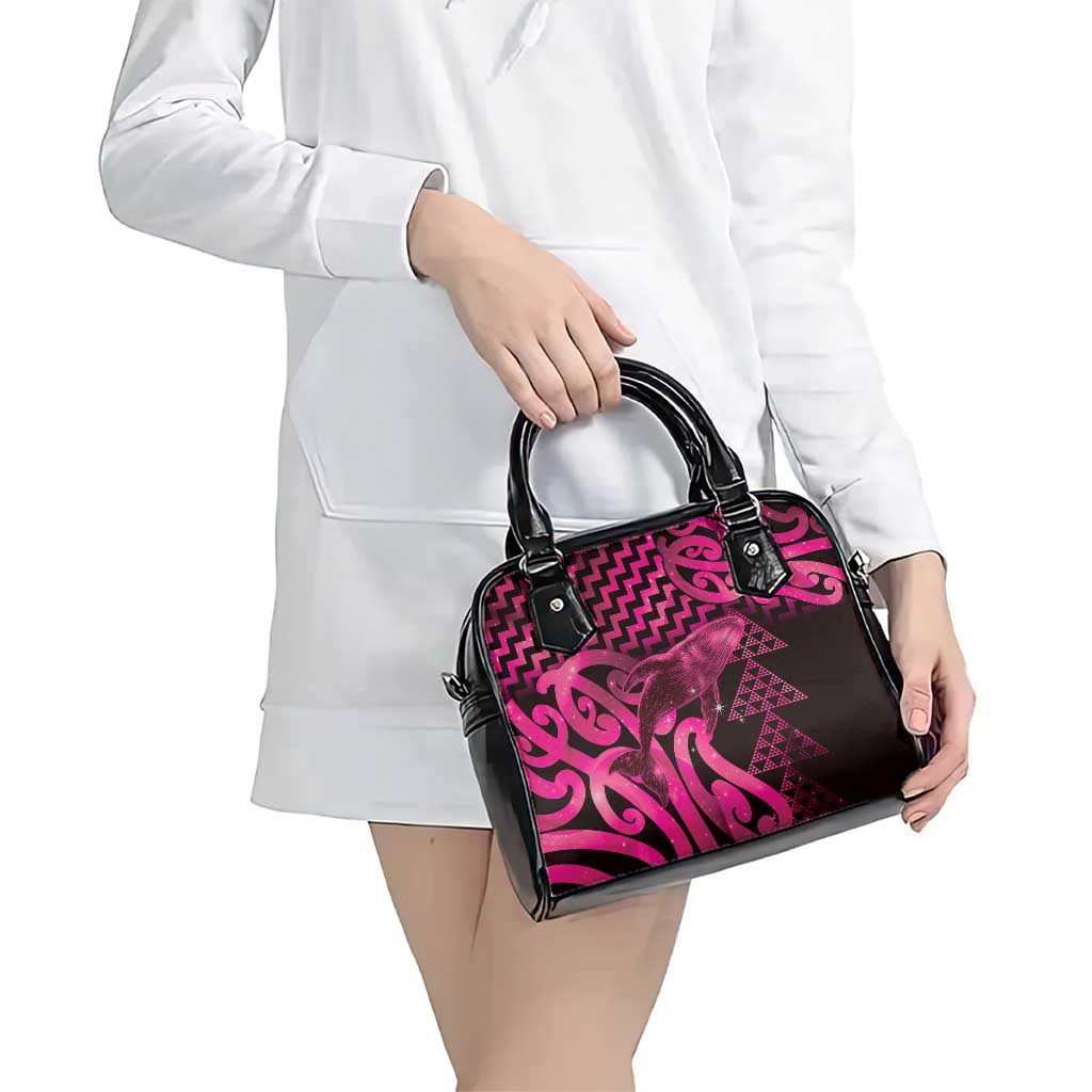 Humpback Whale Matariki New Zealand Shoulder Handbag NZ Maori Paikea Poutama Luxury Pink LT14 - Polynesian Pride
