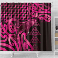 Humpback Whale Matariki New Zealand Shower Curtain NZ Maori Paikea Poutama Luxury Pink LT14 - Polynesian Pride