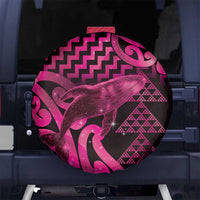 Humpback Whale Matariki New Zealand Spare Tire Cover NZ Maori Paikea Poutama Luxury Pink LT14 No hole Pink - Polynesian Pride
