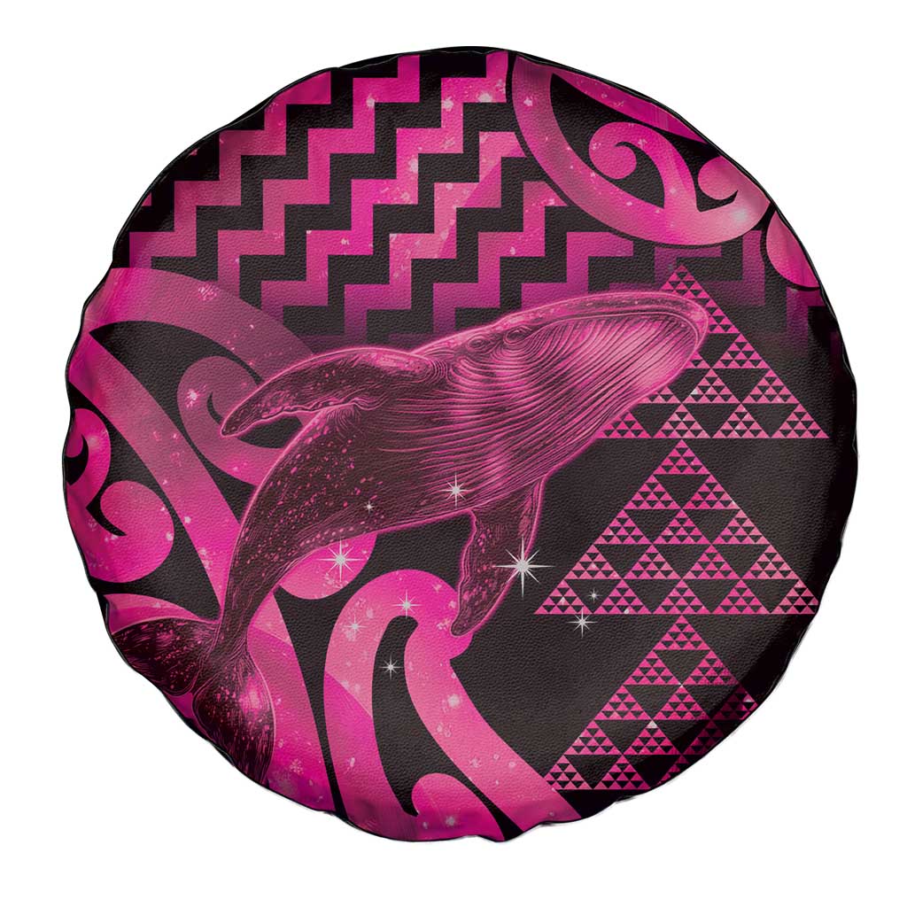 Humpback Whale Matariki New Zealand Spare Tire Cover NZ Maori Paikea Poutama Luxury Pink LT14 - Polynesian Pride