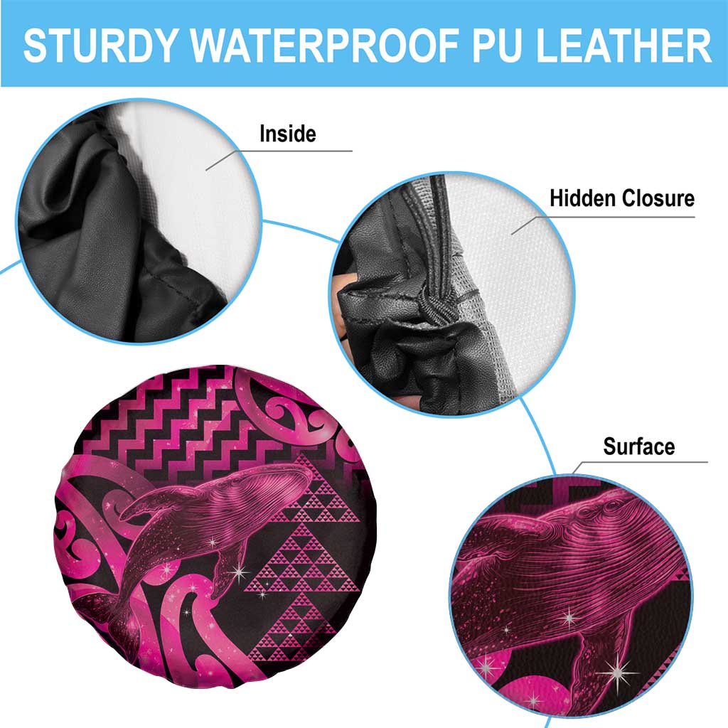 Humpback Whale Matariki New Zealand Spare Tire Cover NZ Maori Paikea Poutama Luxury Pink LT14 - Polynesian Pride