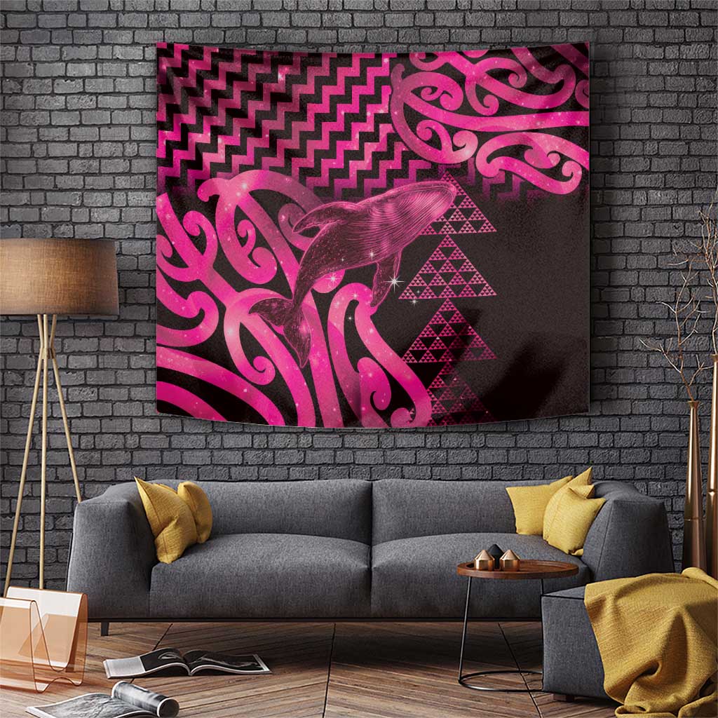 Humpback Whale Matariki New Zealand Tapestry NZ Maori Paikea Poutama Luxury Pink LT14 Pink - Polynesian Pride