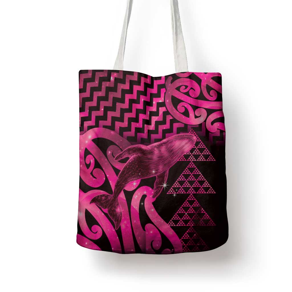 Humpback Whale Matariki New Zealand Tote Bag NZ Maori Paikea Poutama Luxury Pink LT14 - Polynesian Pride