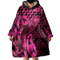 Humpback Whale Matariki New Zealand Wearable Blanket Hoodie NZ Maori Paikea Poutama Luxury Pink LT14 - Polynesian Pride