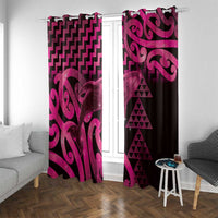 Humpback Whale Matariki New Zealand Window Curtain NZ Maori Paikea Poutama Luxury Pink LT14 With Grommets Pink - Polynesian Pride
