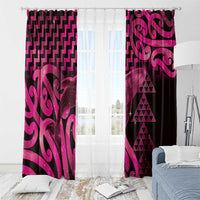 Humpback Whale Matariki New Zealand Window Curtain NZ Maori Paikea Poutama Luxury Pink LT14 - Polynesian Pride