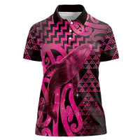 Humpback Whale Matariki New Zealand Women Polo Shirt NZ Maori Paikea Poutama Luxury Pink LT14 Female Pink - Polynesian Pride