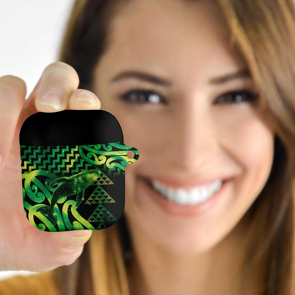 Humpback Whale Matariki New Zealand AirPods Case NZ Maori Paikea Poutama Luxury Green LT14 - Polynesian Pride