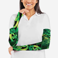 Humpback Whale Matariki New Zealand Arm Sleeves NZ Maori Paikea Poutama Luxury Green LT14 - Polynesian Pride