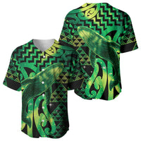 Humpback Whale Matariki New Zealand Baseball Jersey NZ Maori Paikea Poutama Luxury Green LT14 - Polynesian Pride