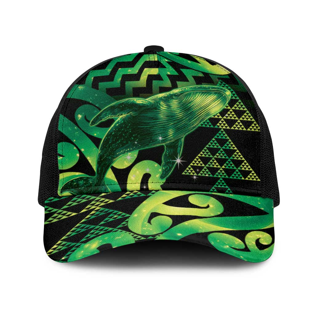 Humpback Whale Matariki New Zealand Baseball Net Cap NZ Maori Paikea Poutama Luxury Green
