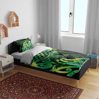 Humpback Whale Matariki New Zealand Bedding Set NZ Maori Paikea Poutama Luxury Green