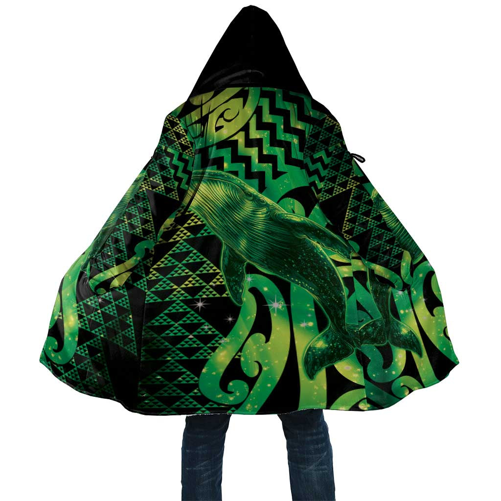 Humpback Whale Matariki New Zealand Cloak NZ Maori Paikea Poutama Luxury Green LT14 Unisex Green - Polynesian Pride