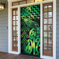 Humpback Whale Matariki New Zealand Door Cover NZ Maori Paikea Poutama Luxury Green LT14 - Polynesian Pride