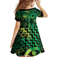 Humpback Whale Matariki New Zealand Family Matching Mermaid Dress and Hawaiian Shirt NZ Maori Paikea Poutama Luxury Green LT14 - Polynesian Pride