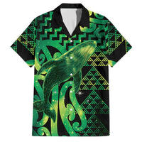 Humpback Whale Matariki New Zealand Family Matching Mermaid Dress and Hawaiian Shirt NZ Maori Paikea Poutama Luxury Green LT14 Dad's Shirt - Short Sleeve Green - Polynesian Pride