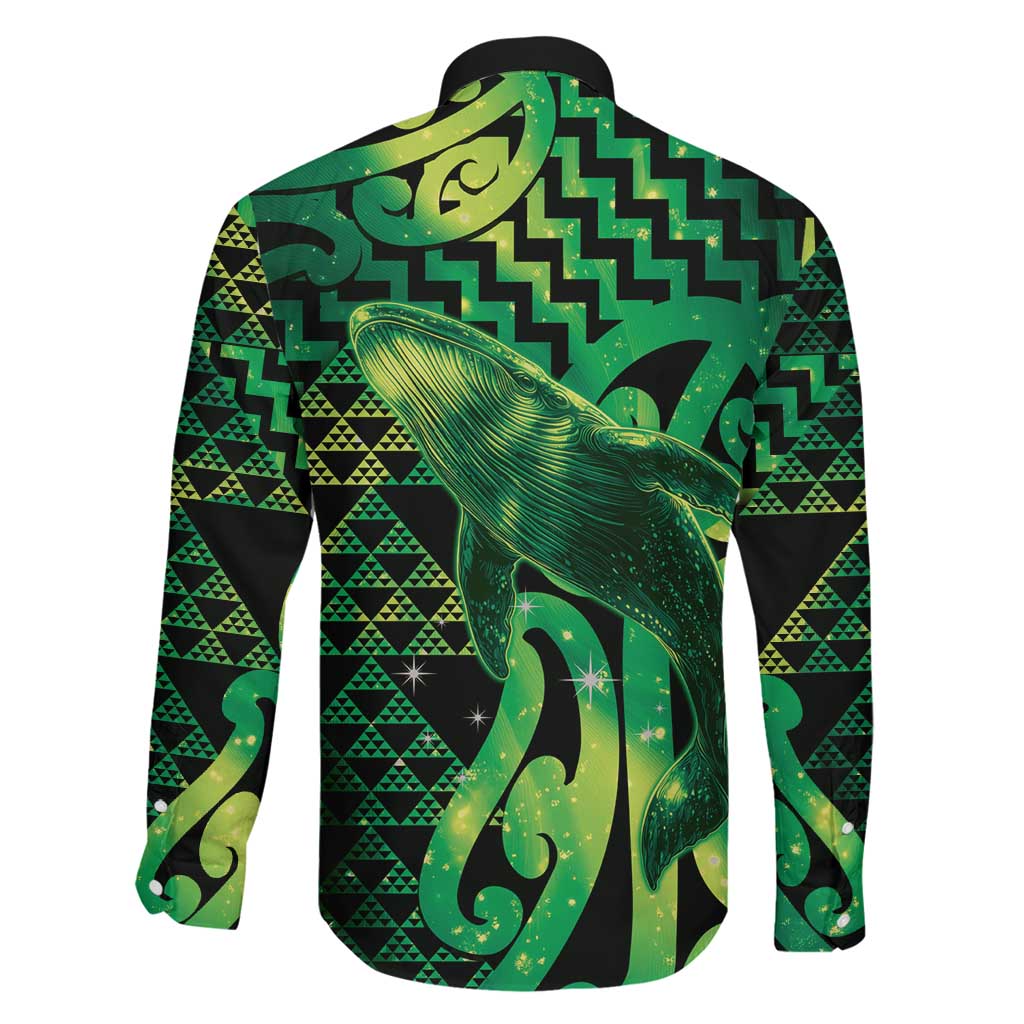 Humpback Whale Matariki New Zealand Family Matching Mermaid Dress and Hawaiian Shirt NZ Maori Paikea Poutama Luxury Green LT14 - Polynesian Pride