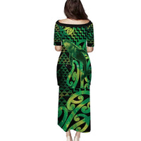 Humpback Whale Matariki New Zealand Family Matching Puletasi and Hawaiian Shirt NZ Maori Paikea Poutama Luxury Green LT14 - Polynesian Pride