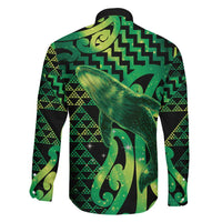 Humpback Whale Matariki New Zealand Family Matching Summer Maxi Dress and Hawaiian Shirt NZ Maori Paikea Poutama Luxury Green LT14 - Polynesian Pride