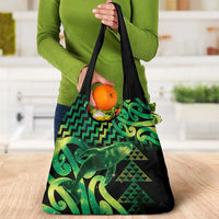 Humpback Whale Matariki New Zealand Grocery Bag NZ Maori Paikea Poutama Luxury Green LT14 - Polynesian Pride