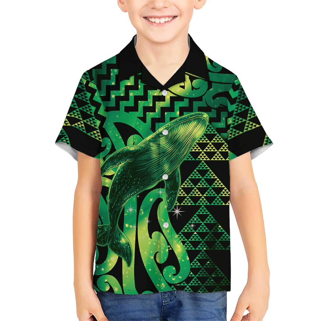 Humpback Whale Matariki New Zealand Hawaiian Shirt NZ Maori Paikea Poutama Luxury Green LT14 - Polynesian Pride
