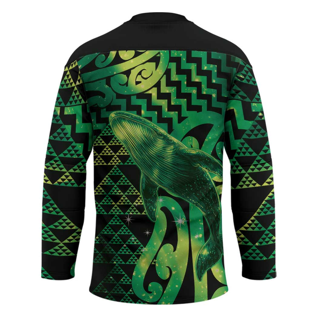 Humpback Whale Matariki New Zealand Hockey Jersey NZ Maori Paikea Poutama Luxury Green LT14 - Polynesian Pride
