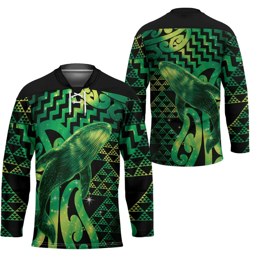 Humpback Whale Matariki New Zealand Hockey Jersey NZ Maori Paikea Poutama Luxury Green LT14 - Polynesian Pride