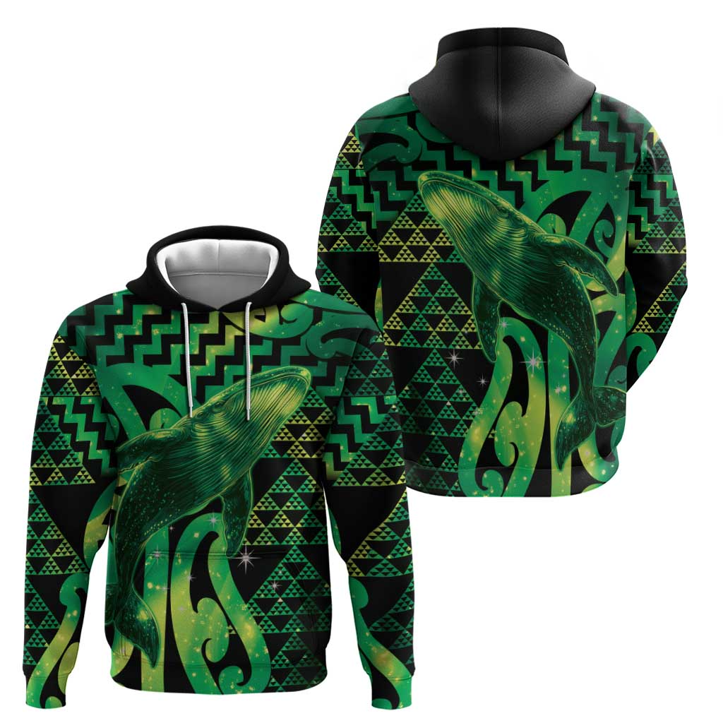 Humpback Whale Matariki New Zealand Hoodie NZ Maori Paikea Poutama Luxury Green LT14 - Polynesian Pride