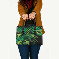 Humpback Whale Matariki New Zealand Leather Bag NZ Maori Paikea Poutama Luxury Green LT14 - Polynesian Pride