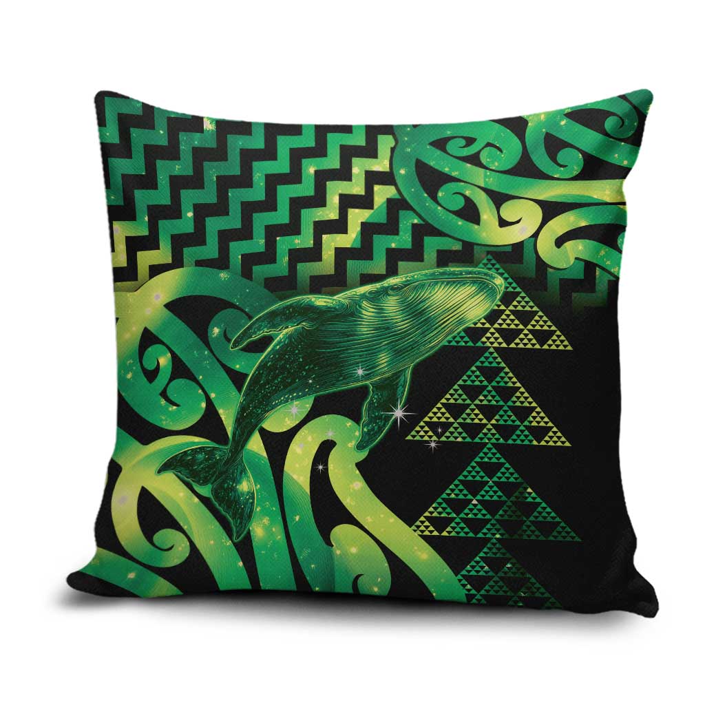 Humpback Whale Matariki New Zealand Pillow Cover NZ Maori Paikea Poutama Luxury Green LT14 Green - Polynesian Pride