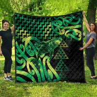 Humpback Whale Matariki New Zealand Quilt NZ Maori Paikea Poutama Luxury Green LT14 - Polynesian Pride