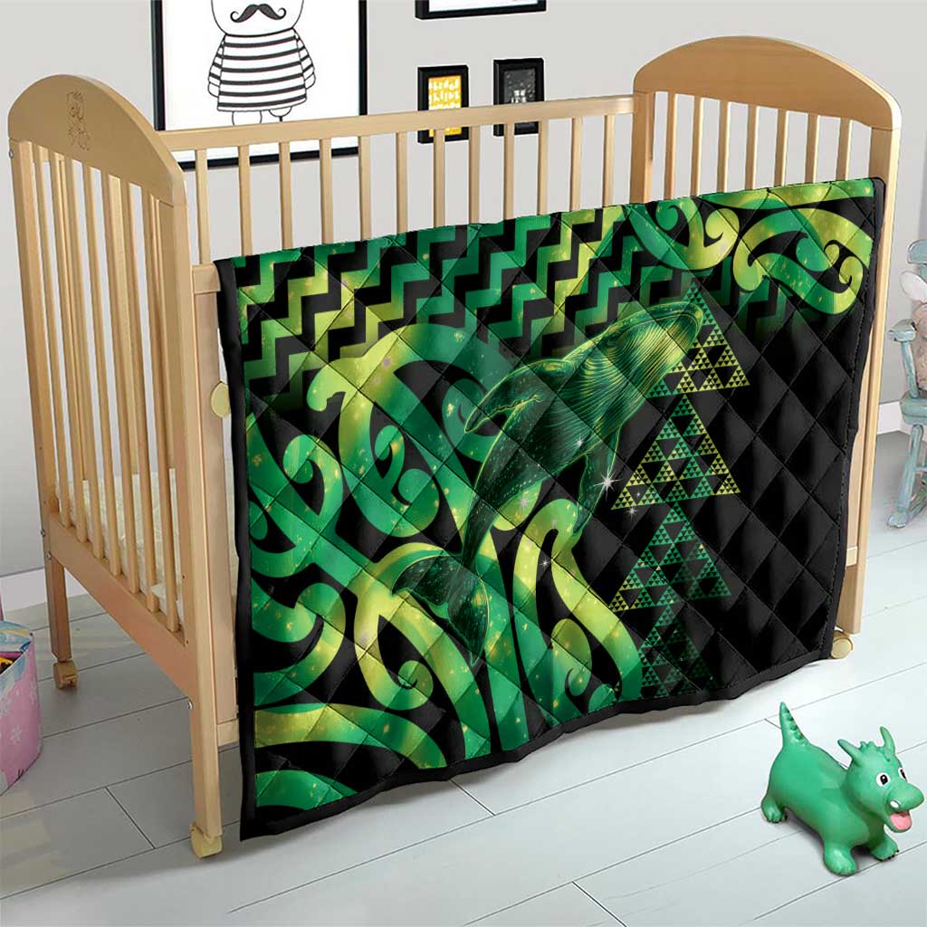Humpback Whale Matariki New Zealand Quilt NZ Maori Paikea Poutama Luxury Green LT14 - Polynesian Pride