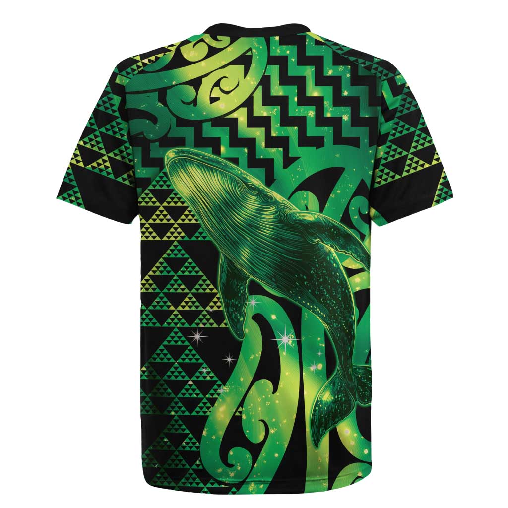 Humpback Whale Matariki New Zealand Rugby Jersey NZ Maori Paikea Poutama Luxury Green LT14 - Polynesian Pride