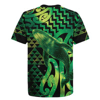 Humpback Whale Matariki New Zealand Rugby Jersey NZ Maori Paikea Poutama Luxury Green LT14 - Polynesian Pride