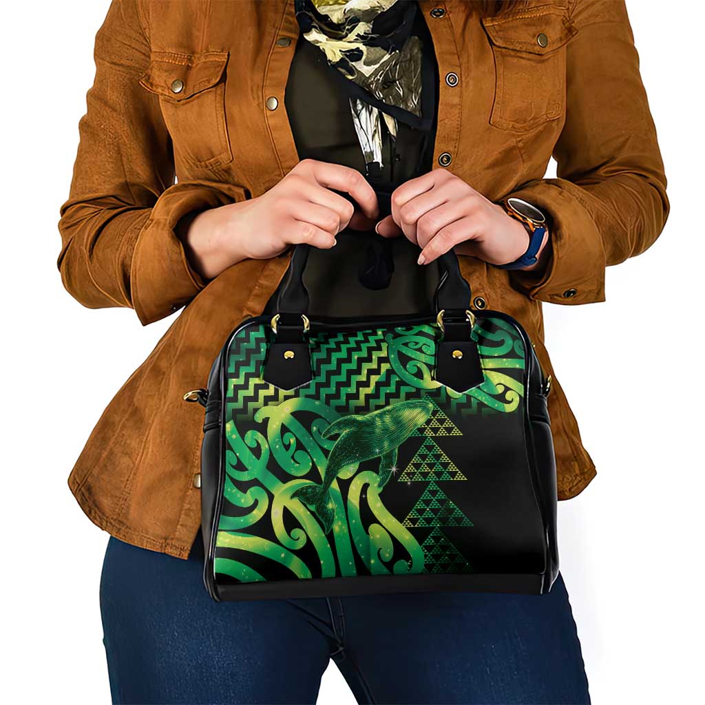 Humpback Whale Matariki New Zealand Shoulder Handbag NZ Maori Paikea Poutama Luxury Green LT14 - Polynesian Pride