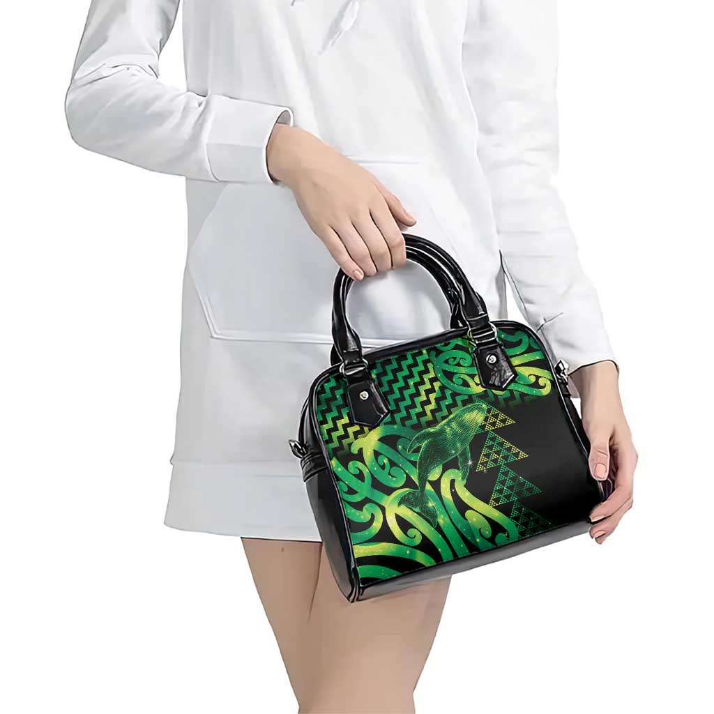 Humpback Whale Matariki New Zealand Shoulder Handbag NZ Maori Paikea Poutama Luxury Green LT14 - Polynesian Pride