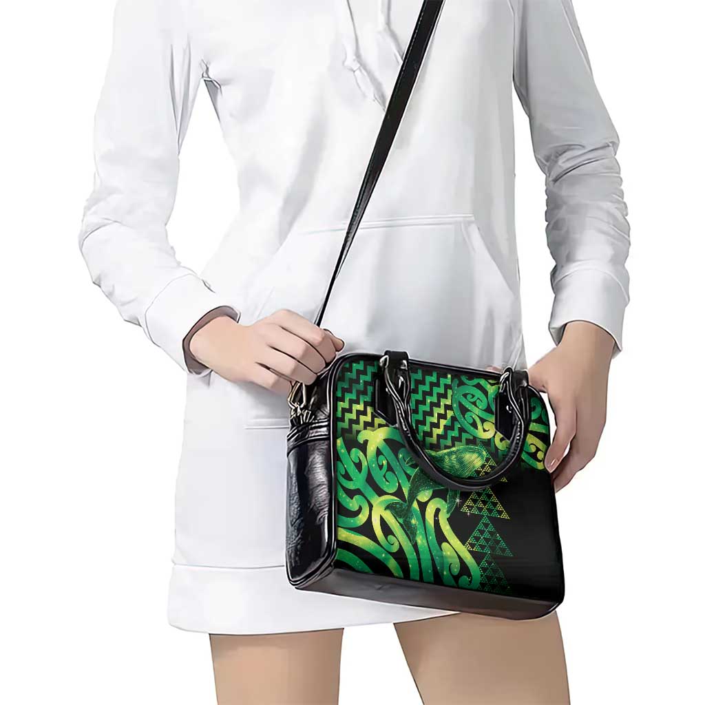 Humpback Whale Matariki New Zealand Shoulder Handbag NZ Maori Paikea Poutama Luxury Green LT14 - Polynesian Pride