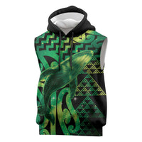 Humpback Whale Matariki New Zealand Sleeveless Hoodie NZ Maori Paikea Poutama Luxury Green LT14 Green - Polynesian Pride