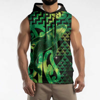 Humpback Whale Matariki New Zealand Sleeveless Hoodie NZ Maori Paikea Poutama Luxury Green LT14 - Polynesian Pride