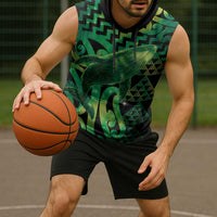 Humpback Whale Matariki New Zealand Sleeveless Hoodie NZ Maori Paikea Poutama Luxury Green LT14 - Polynesian Pride