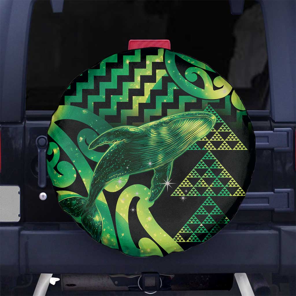 Humpback Whale Matariki New Zealand Spare Tire Cover NZ Maori Paikea Poutama Luxury Green LT14 No hole Green - Polynesian Pride