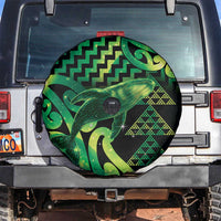 Humpback Whale Matariki New Zealand Spare Tire Cover NZ Maori Paikea Poutama Luxury Green LT14 Green - Polynesian Pride